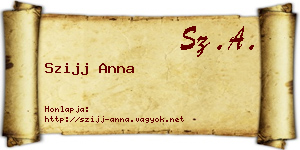 Szijj Anna névjegykártya